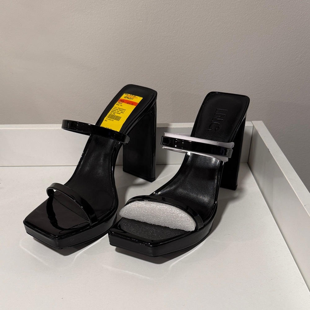 INC International Concepts Black Patent Heels